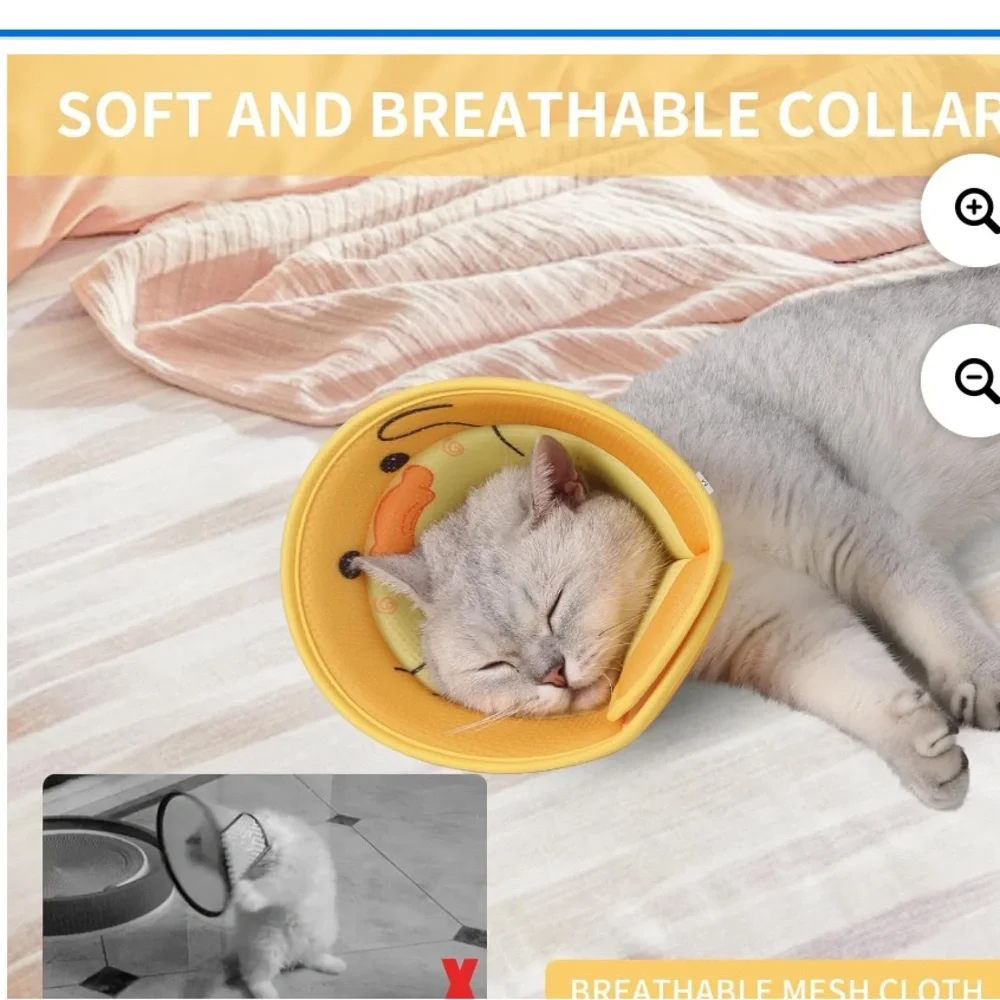 New WZPET Cat Recovery Collar Cone Adjustable Cat Cone Collar Soft Cone for Cat